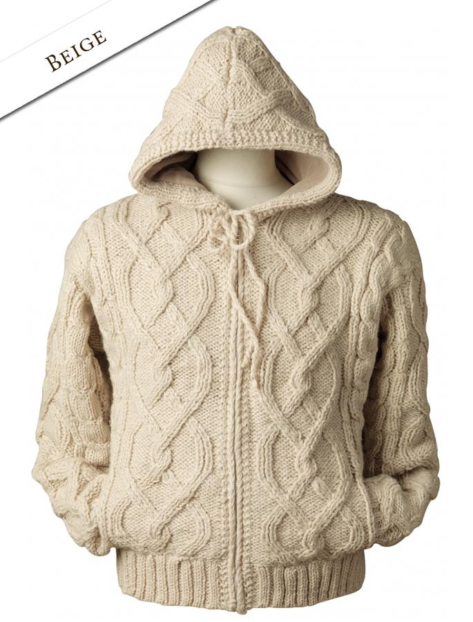Cable knit hoodie, Irish knit, hoody