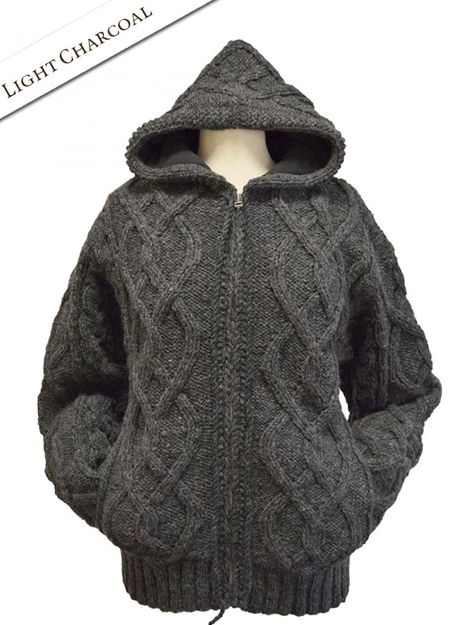 Cable knit hoodie, Irish knit, hoody