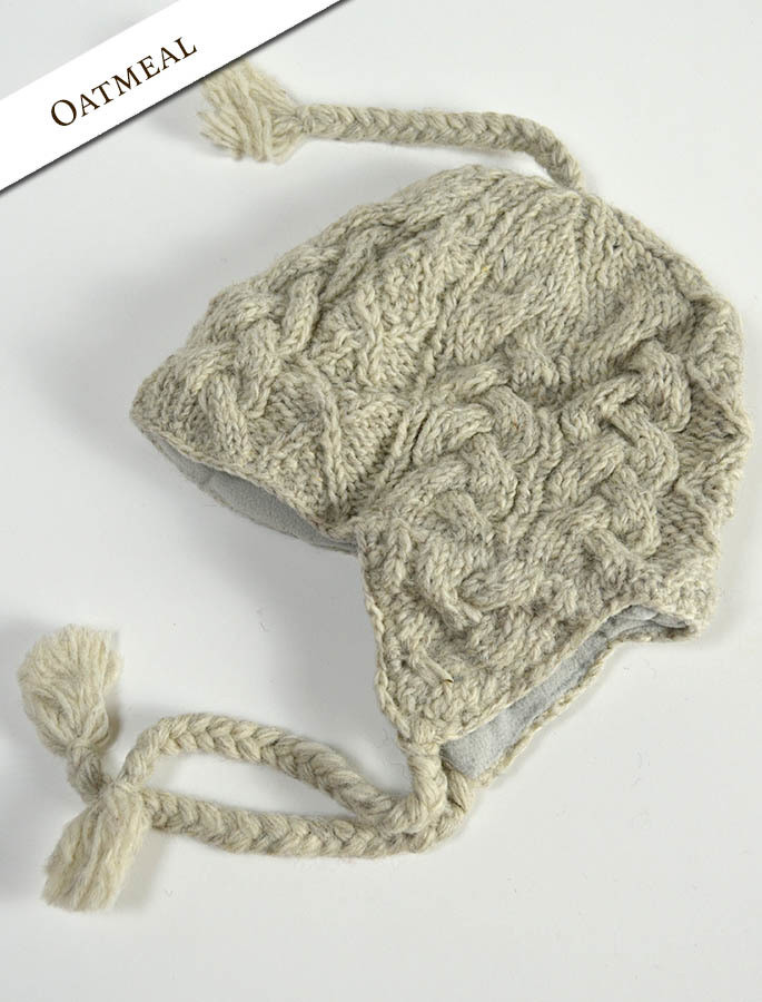 Aran Cable Hat with Ear Flaps