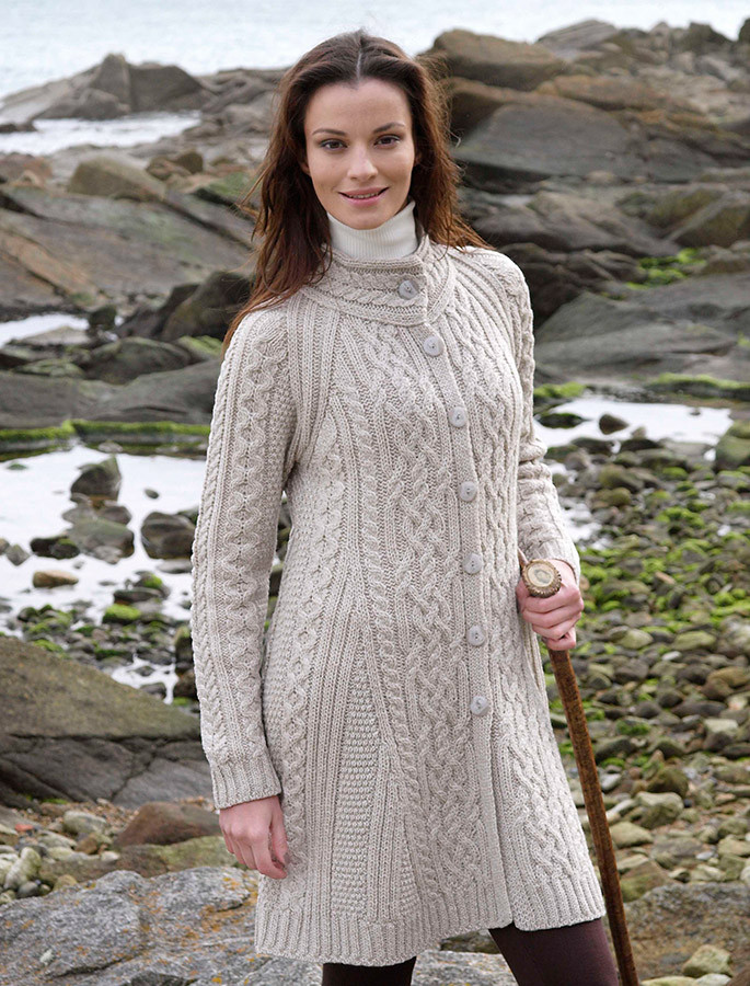 Merino Wool Flared Coat - Parsnip