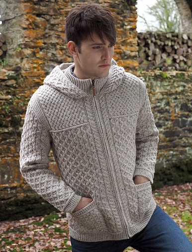 Hooded Merino Aran Jacket | Aran Sweater Market