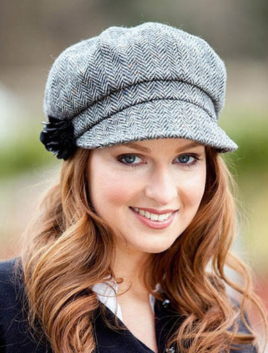 Newsboy hat women in Grey Tweed. | Glenaran display picture 3