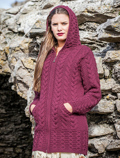 Hooded Coatigan with Celtic knot zipper pullover | Glenarans