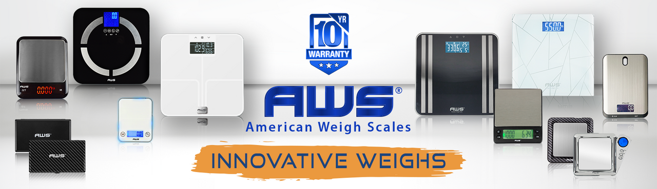 American Weigh Digital Glass Top Bathroom Scale Large Display Black