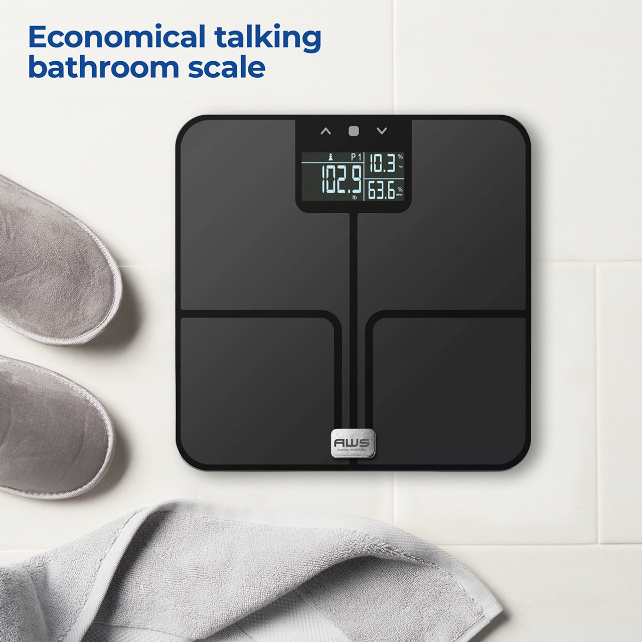 American Weigh Scales Achiever 396 Bathroom Scale - White - 396lbs