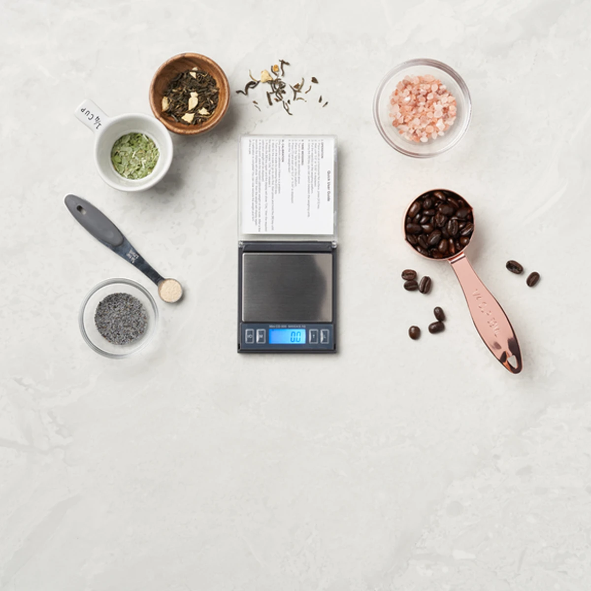 Precision pocket scale with LCD backlit display