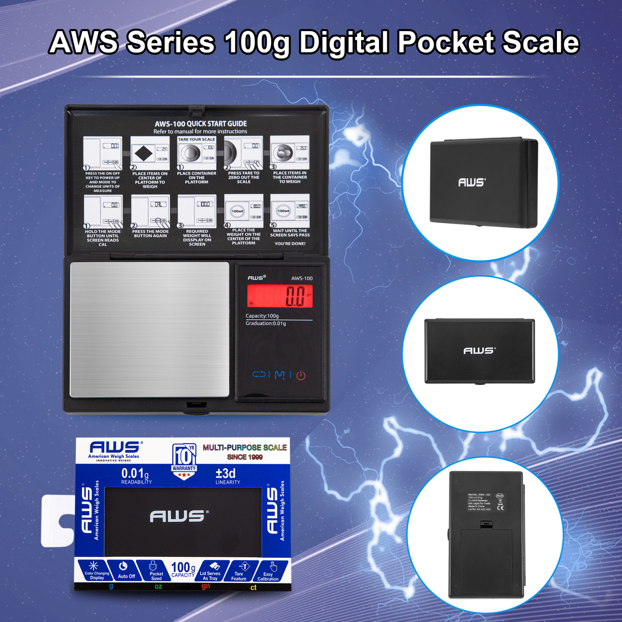 AWS - 70 Gram Digital Scale - Black