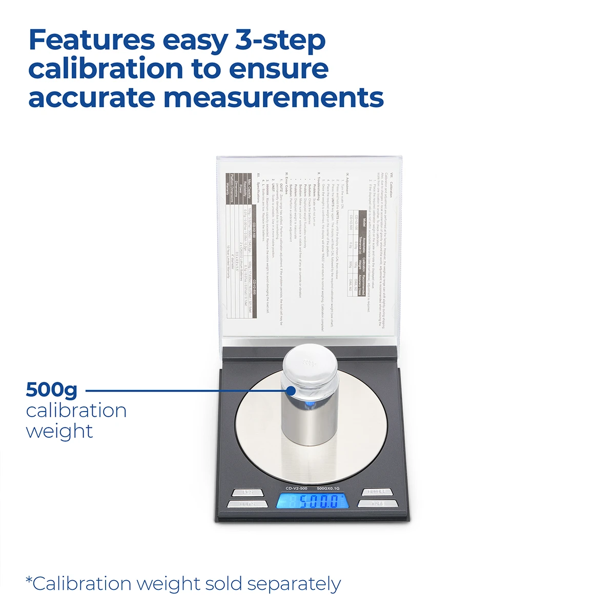 Precision pocket scale with LCD backlit display