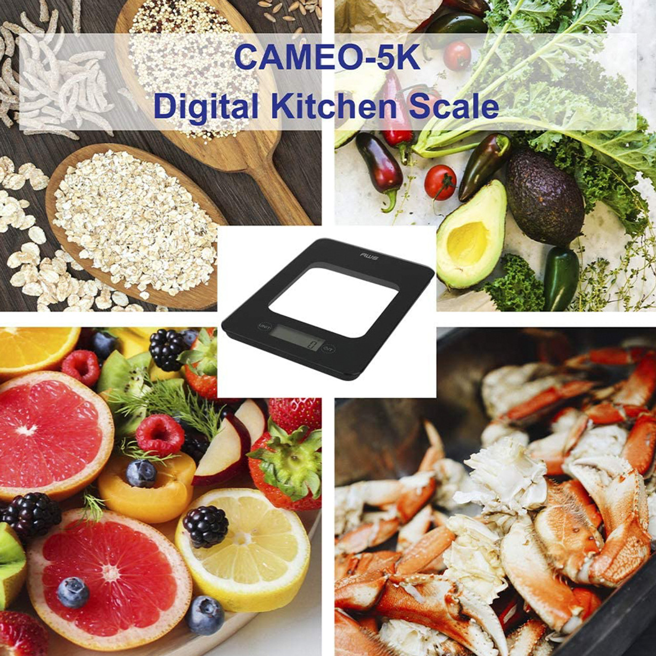 EXTEND-5K DIGITAL KITCHEN SCALE WITH COLLAPSIBLE BOWL - 11LBS X 0.1OZ -  American Weigh Scales