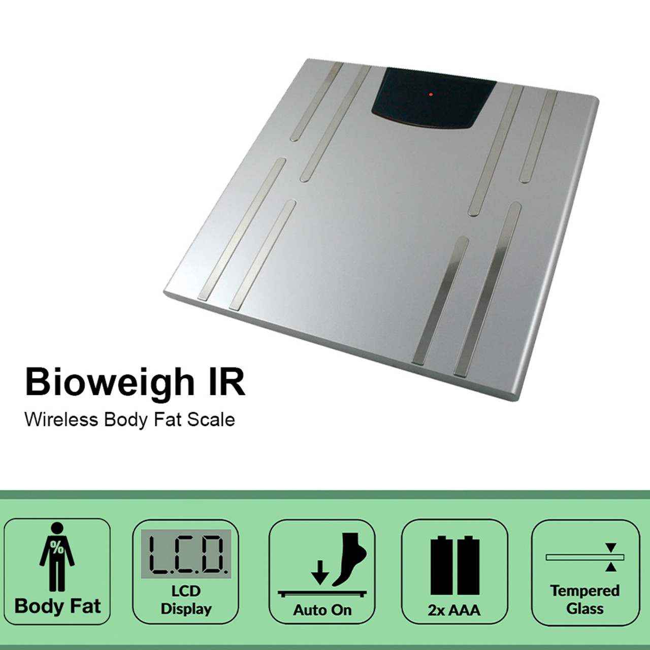BIOWEIGH-IR BMI BATHROOM SCALE WITH DETACHABLE DISPLAY, 330LBS