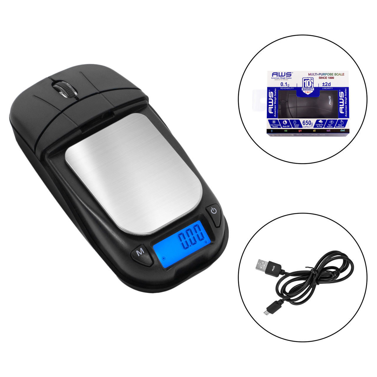 American Weigh Scales MSC-650 (Mouse Scale) Digital Pocket Scale