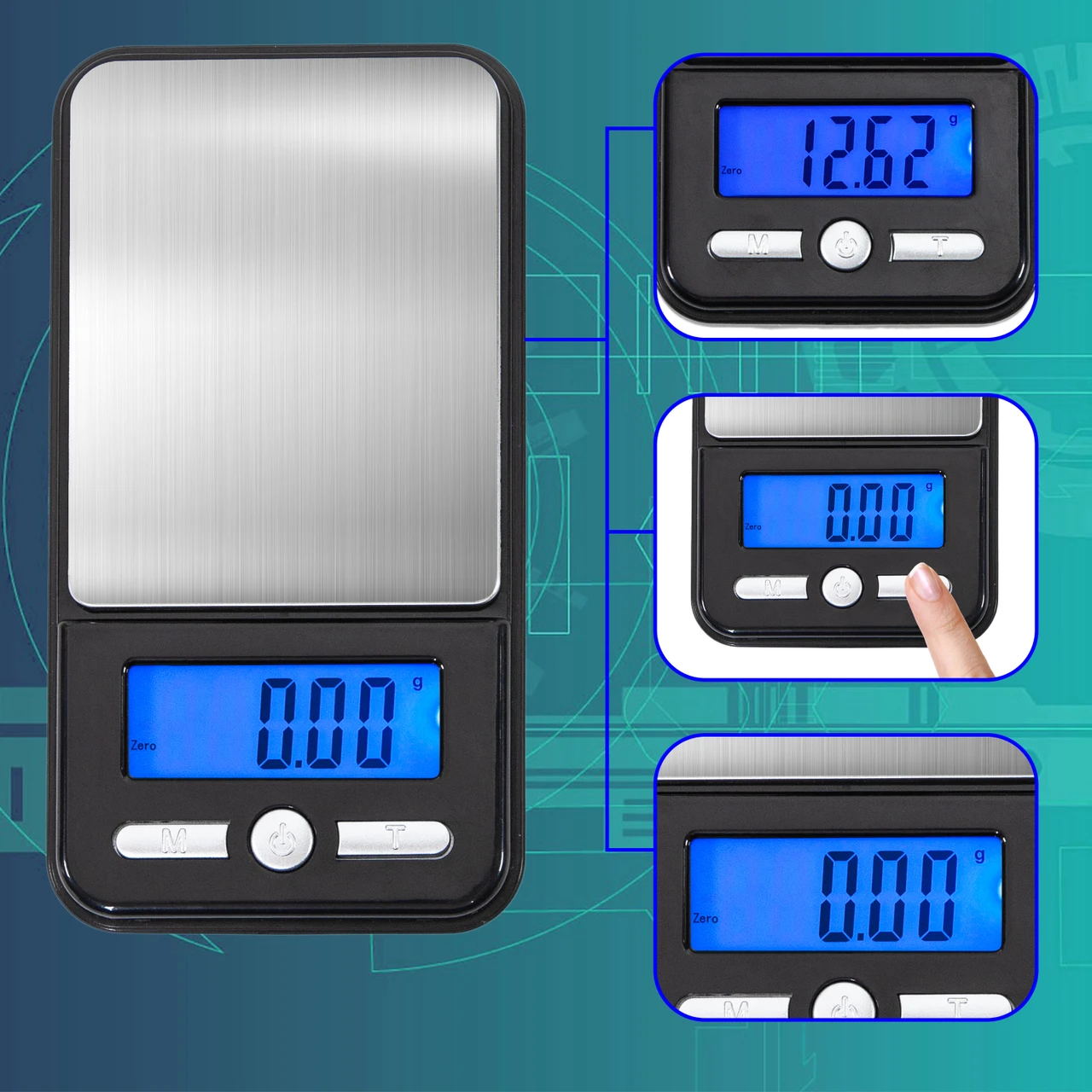 Portable mini pocket scale with protective cover