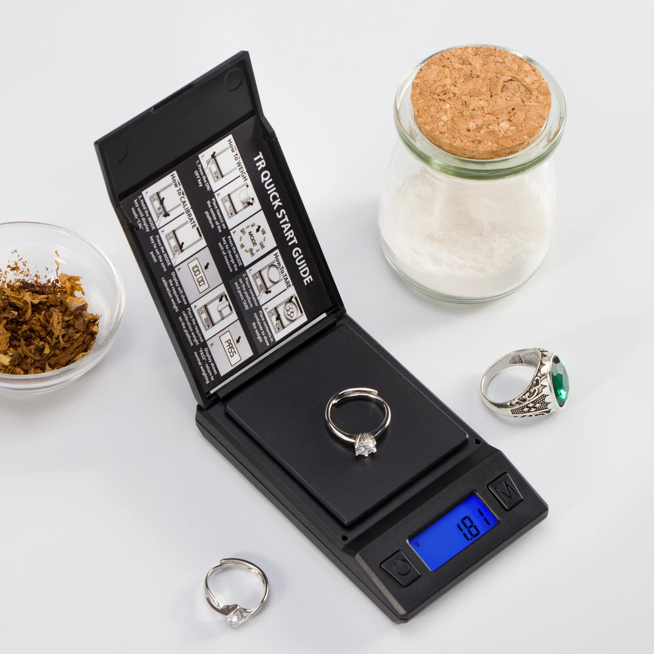 Small pocket scale for herbs, gems, and powders