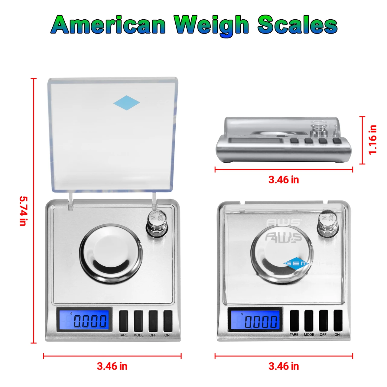 Precision pocket scale with LCD backlit display