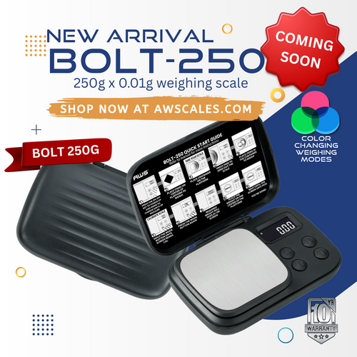 AWS-BOLT-250-BLK 250G X 0.01G POCKET SCALE AWS-BOLT-250-BLK 250G X 0.01G POCKET SCALE