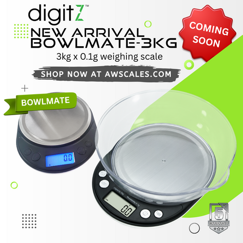 DIGITZ DZ-BOWLMATE-3KG Digital Bowl Scale 3kg x 0.1g Precision Kitchen & Food Scale