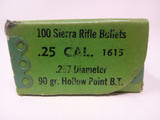 25 CAL/.257", 90GR SIERRA HPBT