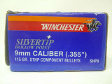 9MM /.355 115GR. WINCHESTER SILVERTIP (VINTAGE)