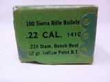 22 CAL/.224", 52 GR SIERRA HOLLOW POINT BOATTAIL #1410