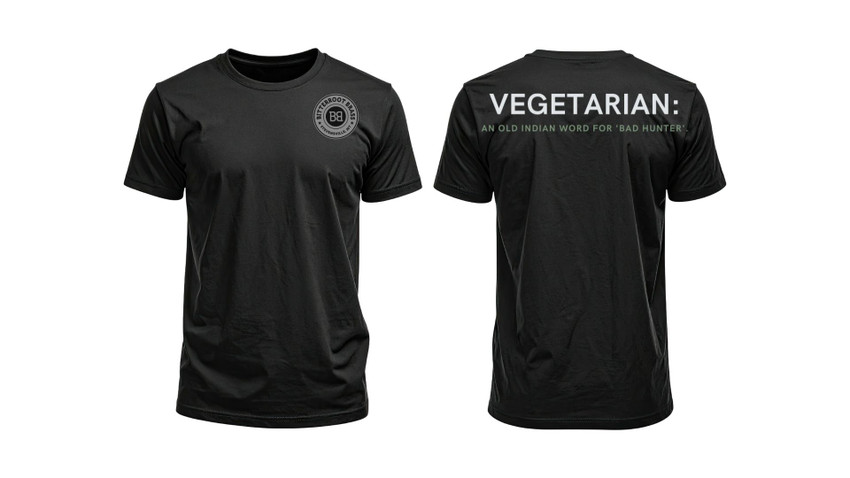 Bitterroot Brass-Vegetarian TShirt-Black
