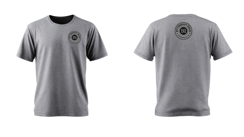 Bitterroot Brass Logo-TShirt-Gray