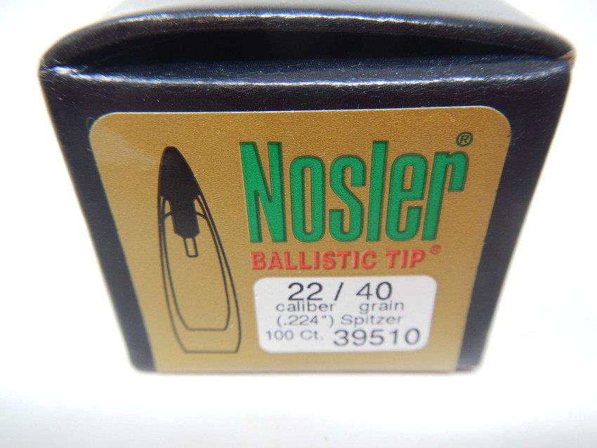 NOSLER BULLETS, 22 CAL 40 GR SPITZER #39510