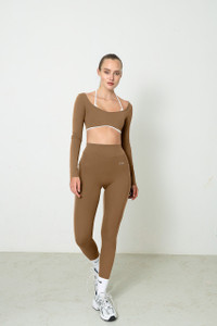 Top Long Sleeve Sculpt Line Brown Top Long Sleeve Sculpt Line Brown
