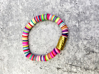 Disc Bracelet: Neon Multi Color