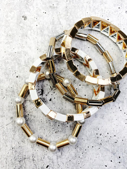 Tile Stack: Gold, Silver, Pearl