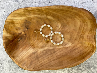 Drop Earring: Circle Freshwater and Gold