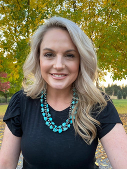 Multi Strand Necklace: Turquoise and Silver Short