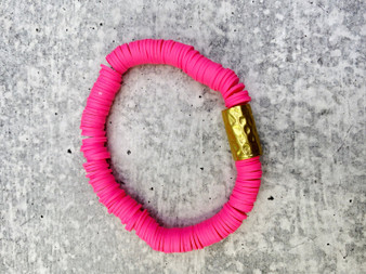 Disc Bracelet: Hot Pink