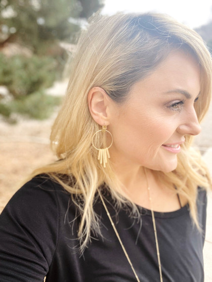 Hammered Gold Earring