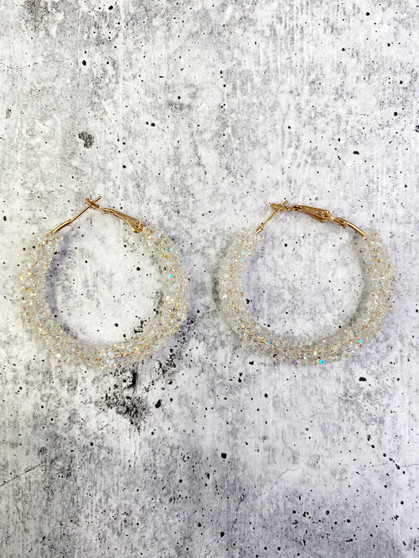 Hoop Earrings: Iridescent Glitter