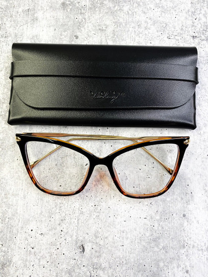 Flirty Blue Light Blocking Glasses: Black with Leopard