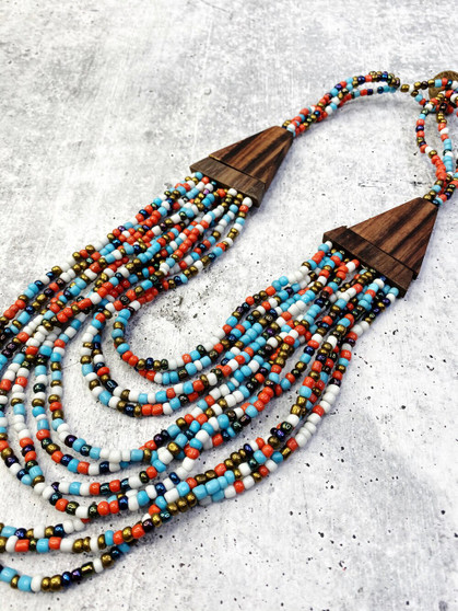 Multi Layer Bead Necklace: Mixed