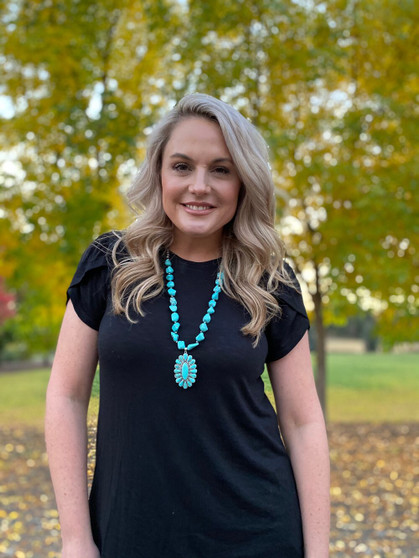 Silver and Turquoise Concho Necklace