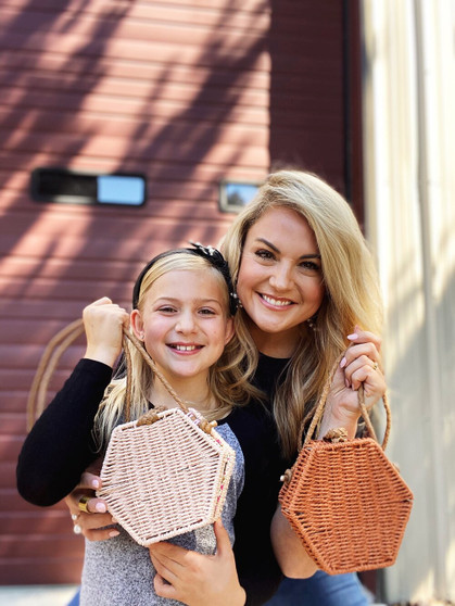 Wicker Cream Hexagon Purse with Faux Leather Braided Strap