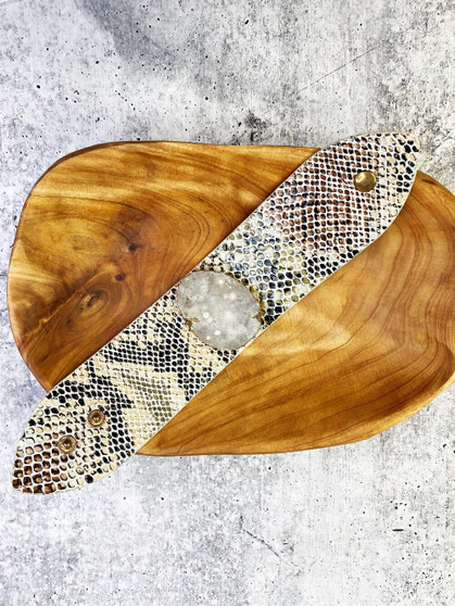 Wide Cuff: Grey Snake Skin