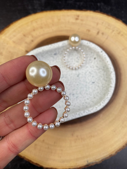 Circle Drop Pearl Earring