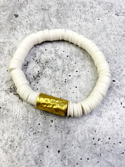 Disc Bracelet: White