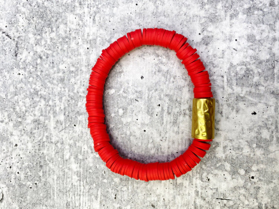 Disc Bracelet: Red