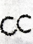 Hoop Earrings: Black Stone