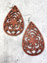 Lightweight Laser Cut Wood Earrings: Cherry