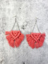 Macrame and Silver Earrings: Pink