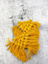Macrame and Silver Earrings: Mustard Yellow