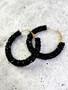 Hoop Earrings: Black Glitter
