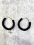 Hoop Earrings: Black Glitter