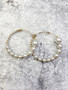 Hoop Earrings: Gradient Pearl and Gold