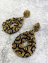 Teardrop Earrings: Leopard Bead